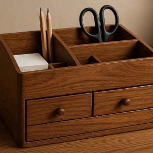 1 Wooden Desk Organizer Shipped with Drawer Sections for Office Storage Accessories Luxury Finish