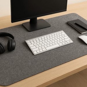 Felt Desk Mat Wool Blend Large Mouse Pad Comfortable Gaming Blotter for Home Studio