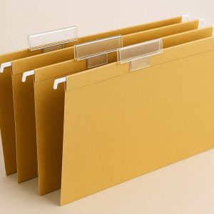 Hanging File Folders Letter Size with Adjustable Clear Tabs for Vertical Filing Cabinet Drawers